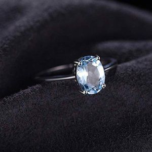 💎 1.55ct Blue Topaz Ring - 925 Sterling Silver